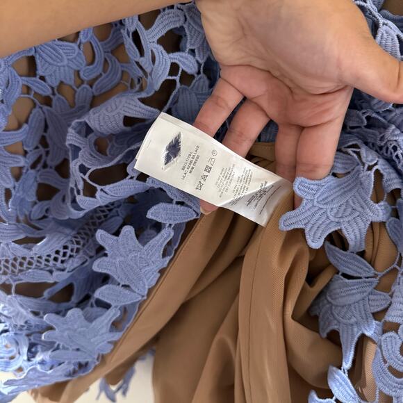 Self-Portrait Azaelea Lace Mini Dress in Baby Blue sz US 8 - Picture 4 of 8